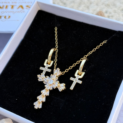 🎁(Collar + Pendientes de Regalo) “Cruz de Luz”