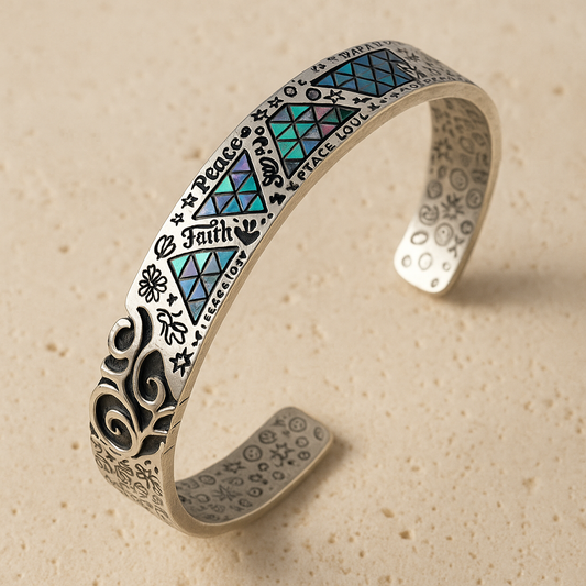 Pulsera “Faith, Peace & Love” + Anillo de regalo