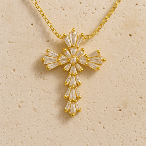 🎁(Collar + Pendientes de Regalo) “Cruz de Luz”